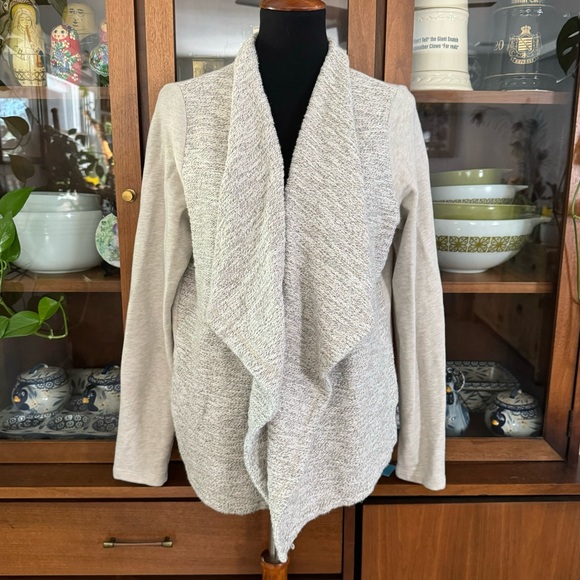 Lucky Brand Heather Oatmeal Drape Cardigan - Picture 1 of 8